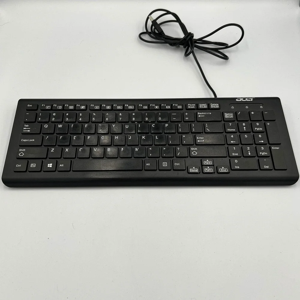 Acer Wired Keyboard OM-130006A/K Black Very Good Full Size USB Slim